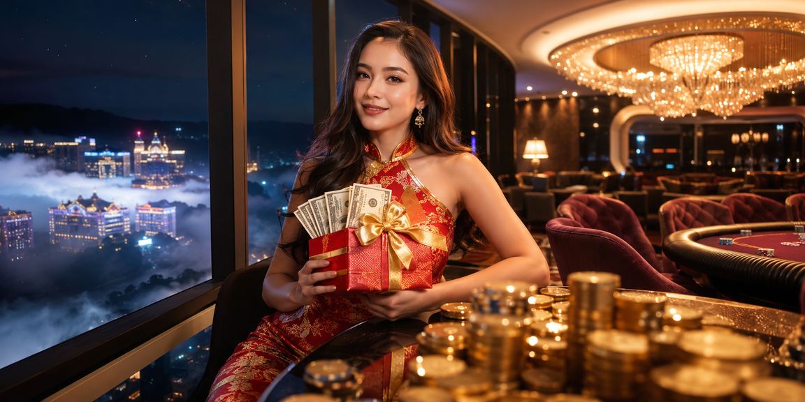Suasana hiburan kasino Genting Highlands dengan gaya Melayu yang meriah dan bersemangat