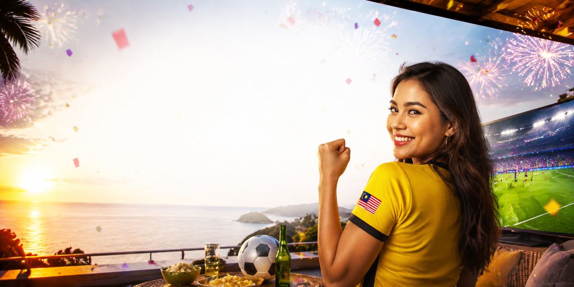 Peminat taruhan bola sepak Malaysia menonton perlawanan langsung dengan semangat tinggi